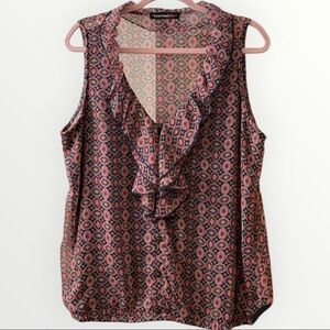 HeartSoul Plus Ruffled Blouse, Multicolor, Size 1X